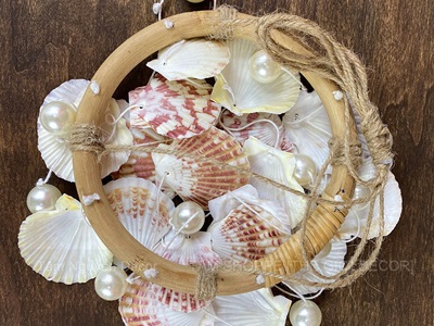 Chuông gió vòng mây sò ngọc [Tự nhiên - không mùi] D45cm CHUONGGIO-03